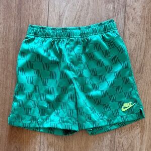 Nike Teal Green Checkerboard Logo Kids Shorts